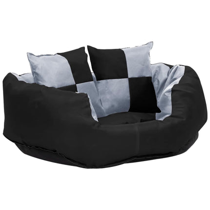 hundepude 65x50x20 cm vendbar og vaskbar grå og sort