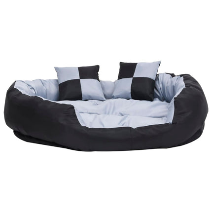 hundepude 110x80x23 cm vendbar og vaskbar grå og sort