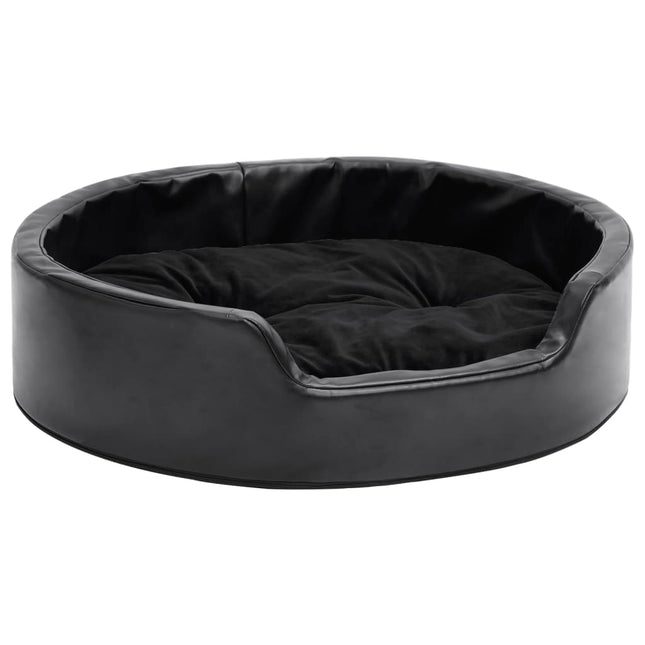 hundekurv 69x59x19 cm plys og kunstlæder sort