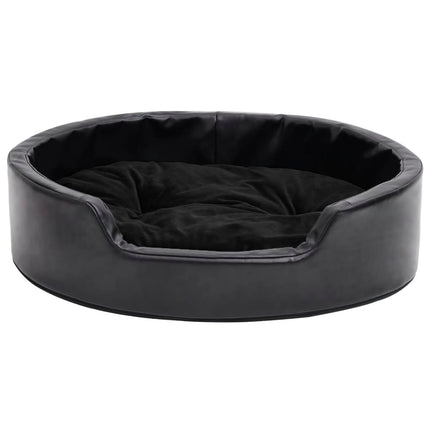hundekurv 69x59x19 cm plys og kunstlæder sort