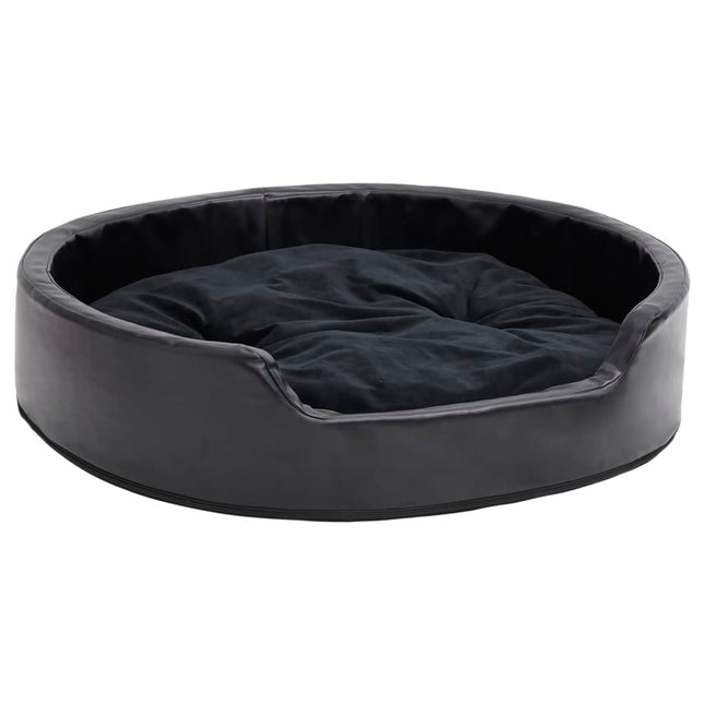 hundekurv 79x70x19 cm plys og kunstlæder sort
