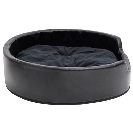 hundekurv 79x70x19 cm plys og kunstlæder sort