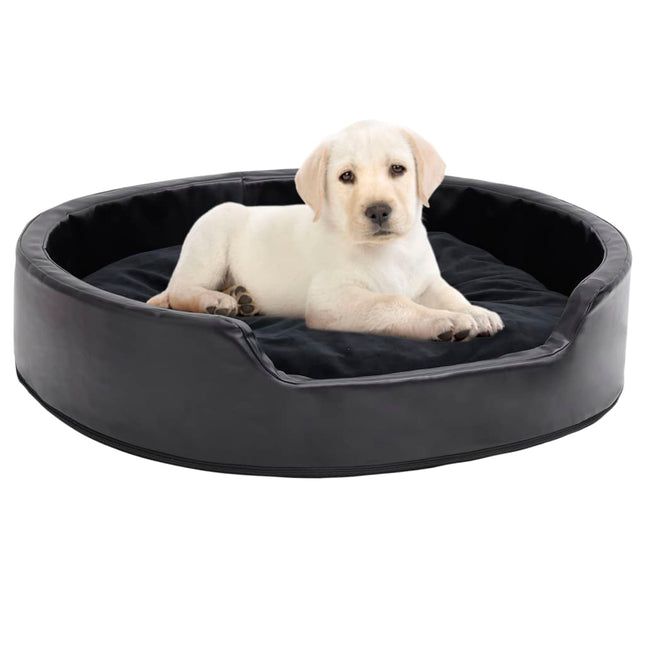 hundekurv 79x70x19 cm plys og kunstlæder sort