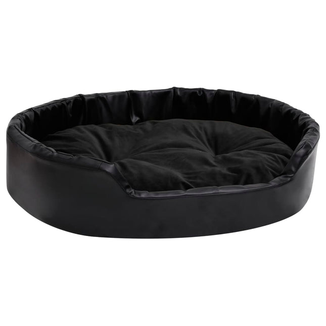 hundekurv 90x79x20 cm plys og kunstlæder sort
