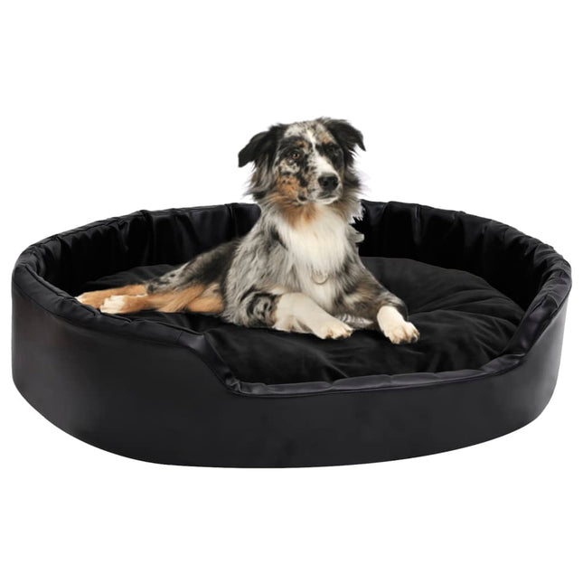 hundekurv 90x79x20 cm plys og kunstlæder sort