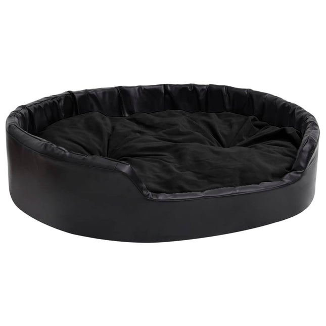 hundekurv 99x89x21 cm plys og kunstlæder sort