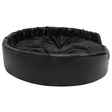 hundekurv 99x89x21 cm plys og kunstlæder sort