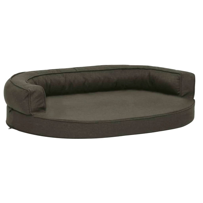 ergonomisk hundeseng 75x53 cm hør-look mørkegrå