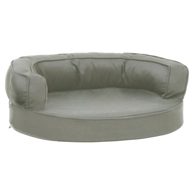 ergonomisk hundeseng 60x42 cm hør-look grå