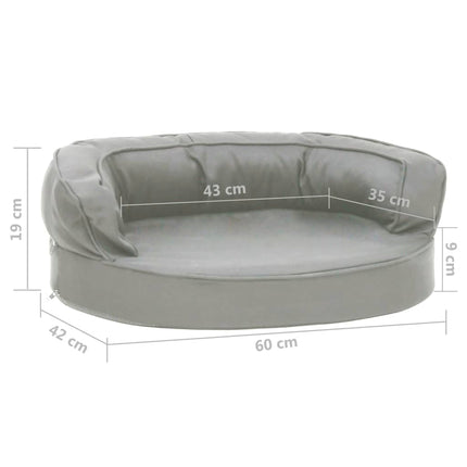 ergonomisk hundeseng 60x42 cm hør-look grå