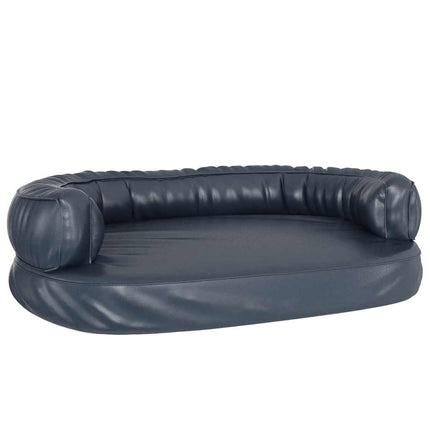ergonomisk hundeseng 88x65 cm skum og kunstlæder mørkeblå