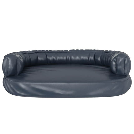 ergonomisk hundeseng 88x65 cm skum og kunstlæder mørkeblå