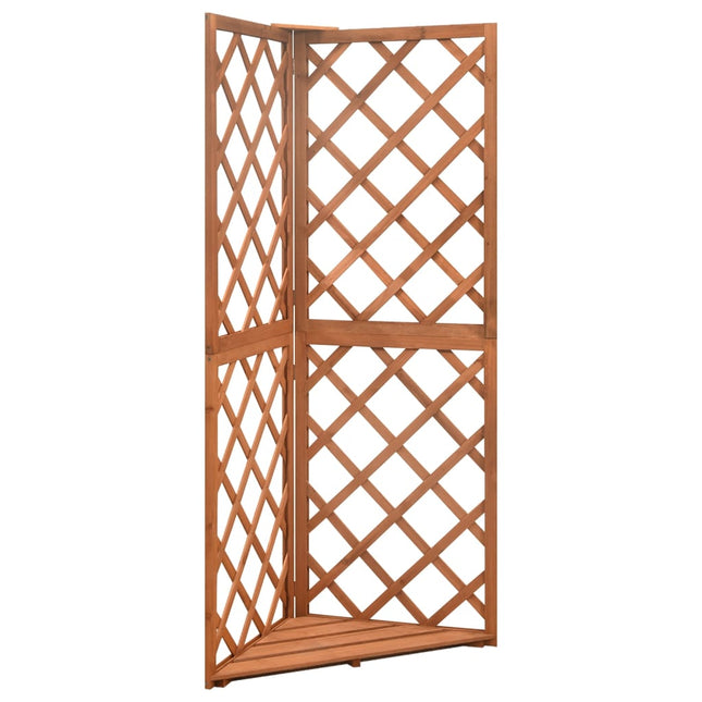 espalier til hjørne 50x50x145 cm massivt grantræ
