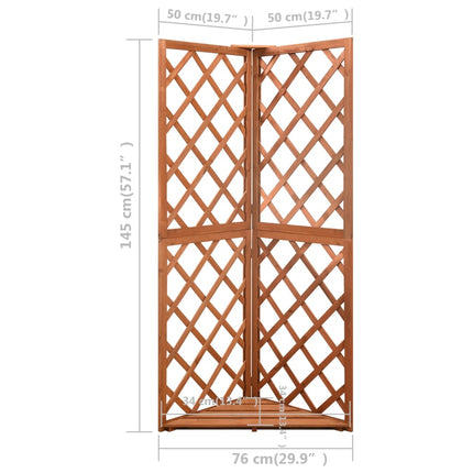 espalier til hjørne 50x50x145 cm massivt grantræ