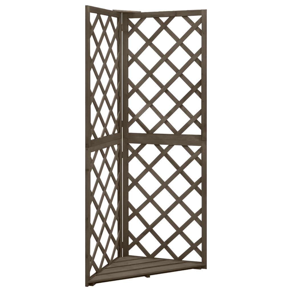 Espalier Til Hjørne 50x50x145 Cm Massivt Grantræ Grå - Vidaxl