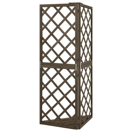 espalier til hjørne 50x50x145 cm massivt grantræ grå
