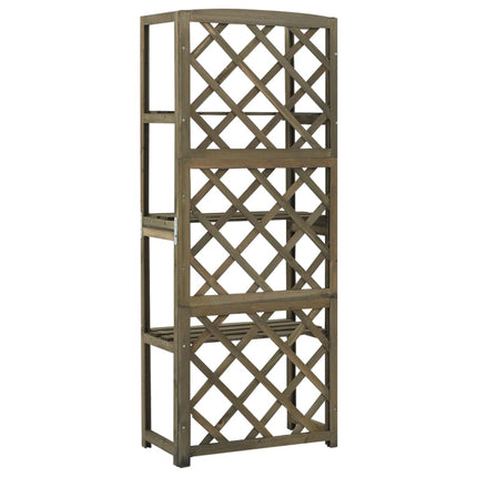 espalier med hylder 55x30x140 cm massivt grantræ grå