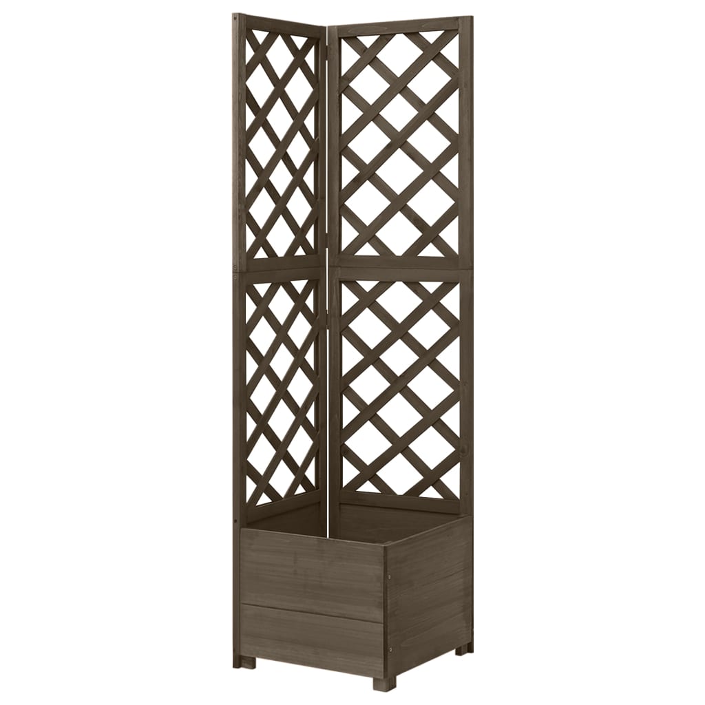 Espalier Med Plantekasse Til Hjørne 40x40x150 Cm Grantræ Grå - Vidaxl