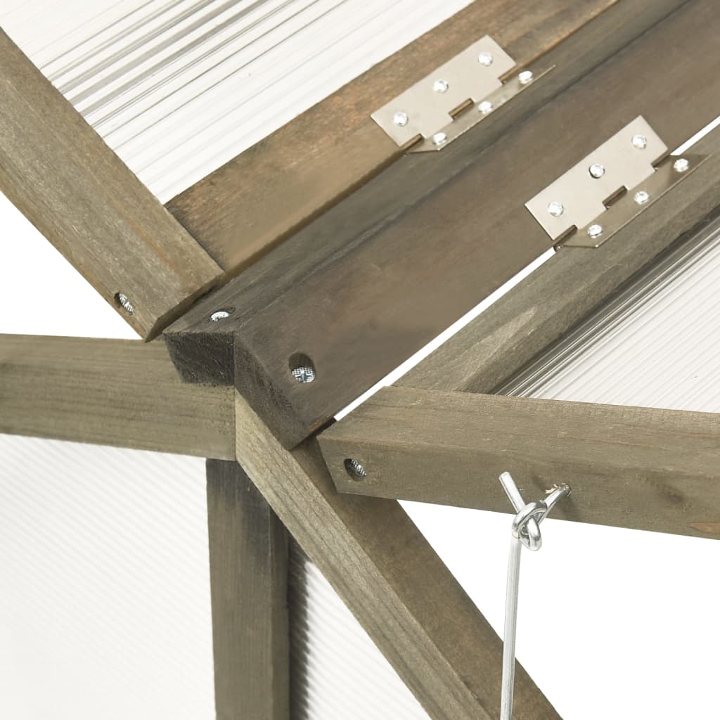 drivhus 114x80x50 cm fyrretræ grå