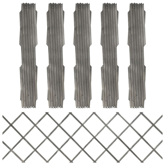 espalierhegn 5 stk. 180x60 cm massivt fyrretræ grå