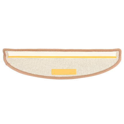 trappemåtter 15 stk. 56x17x3 cm lysebrune halvrunde