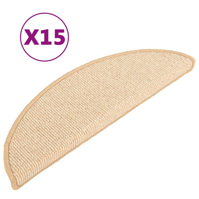 trappemåtter 15 stk. 56x17x3 cm cremefarvede halvrund