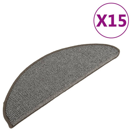 trappemåtter 15 stk. 65x21x4 cm grå halvrunde store