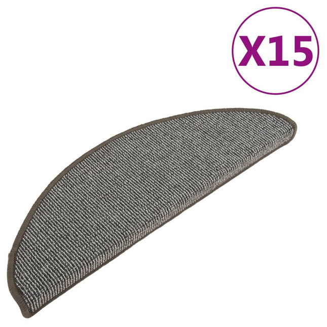 trappemåtter 15 stk. 65x21x4 cm grå halvrunde store