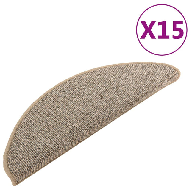 trappemåtter 15 stk. 65x21x4 cm brune halvrund store