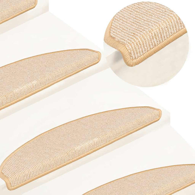 trappemåtter 15 stk. 65x21x4 cm hvide og brune halvrunde store