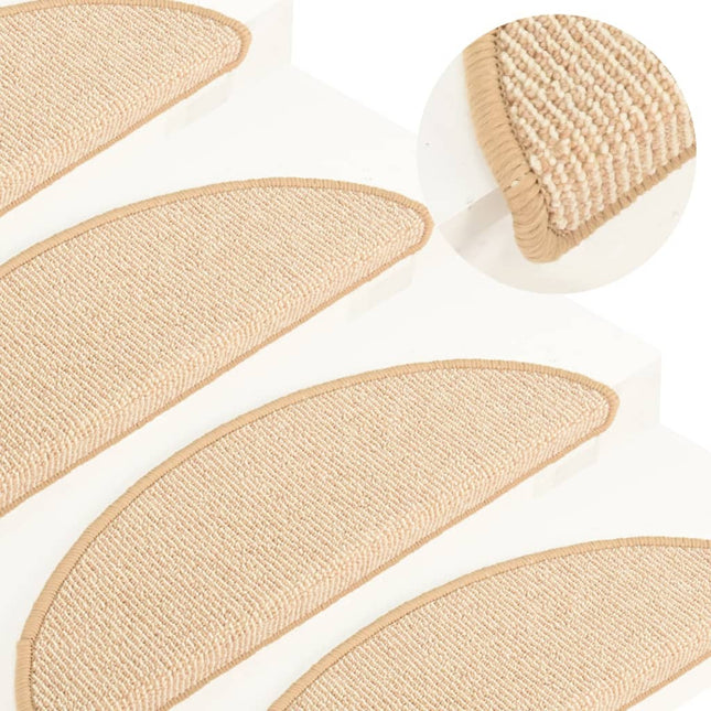 trappemåtter 15 stk. 65x21x4 cm cremefarvede halvrund store