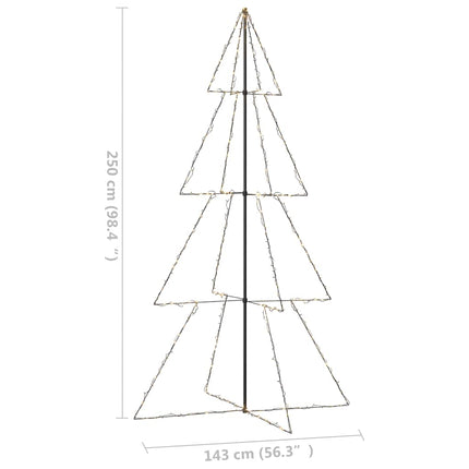lysende juletræ 143x250 cm 360 LED'er indendørs/udendørs