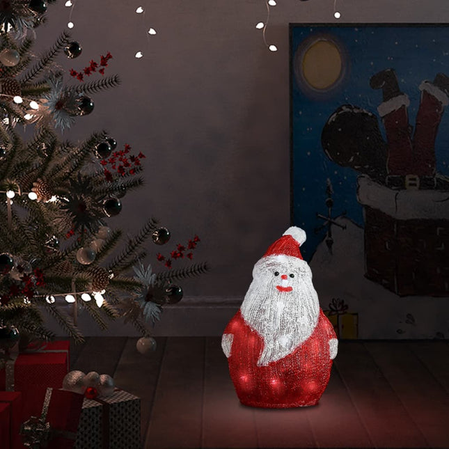 julemand med LED-lys 28 cm indendørs/udendørs akryl