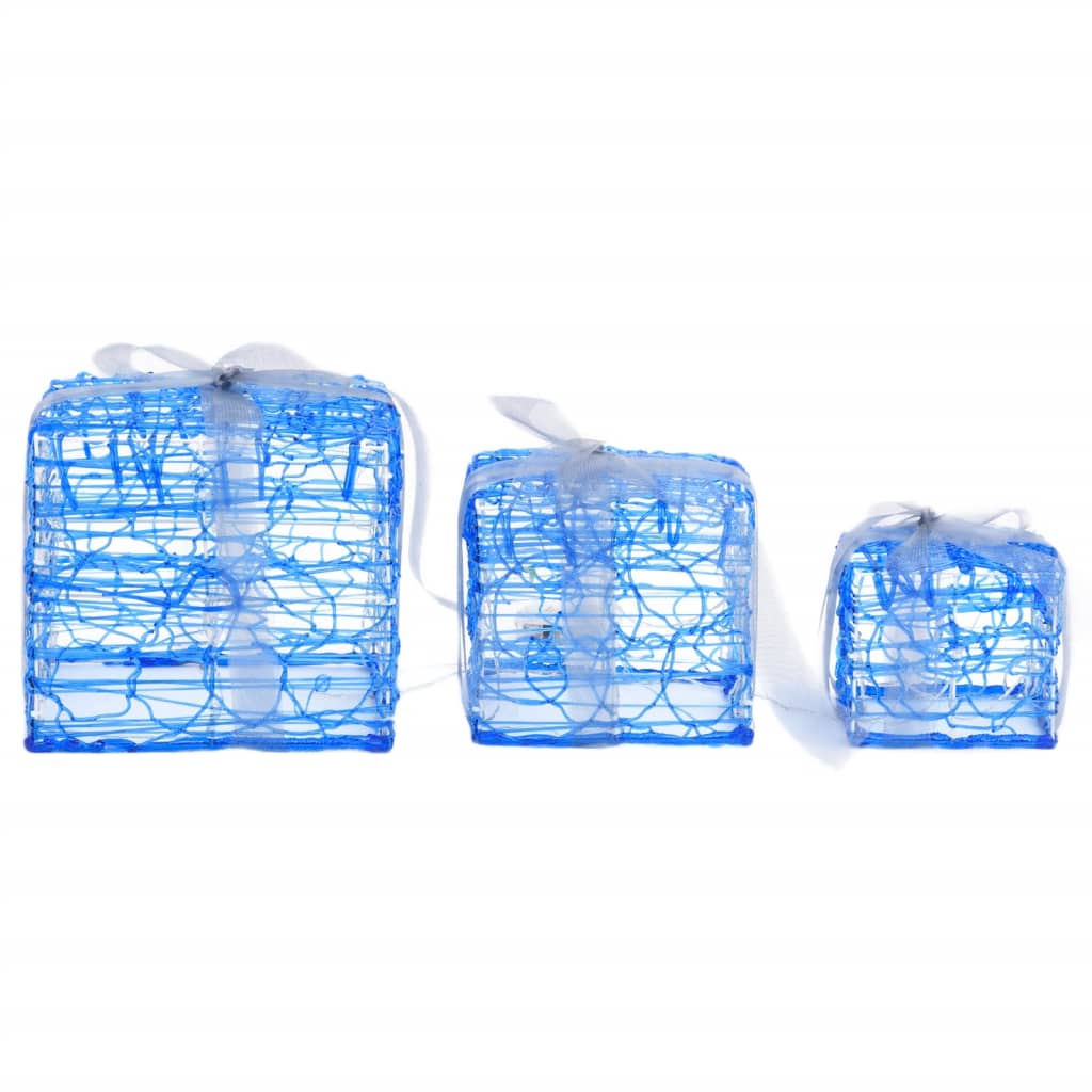 dekorative julegaver 3 stk. akryl kold hvid