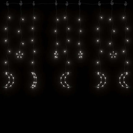 fairy lights-lyskæder stjerne og måne 345 LED'er kold hvid