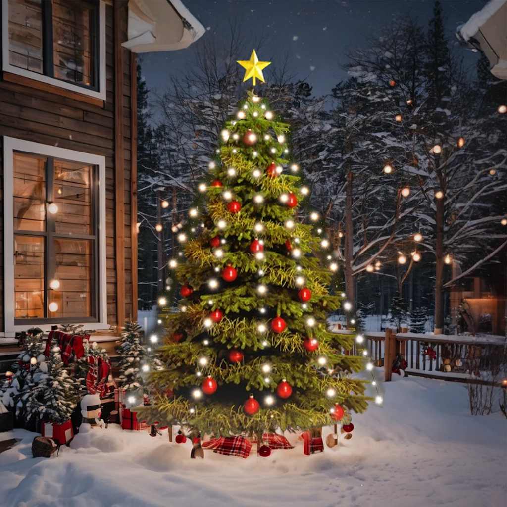 lysnet til juletræ 180 lysdioder 180 cm kold hvidt lys