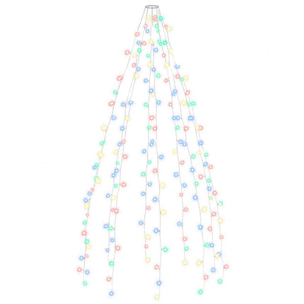 lysnet til juletræ 210 lysdioder 210 cm flerfarvet