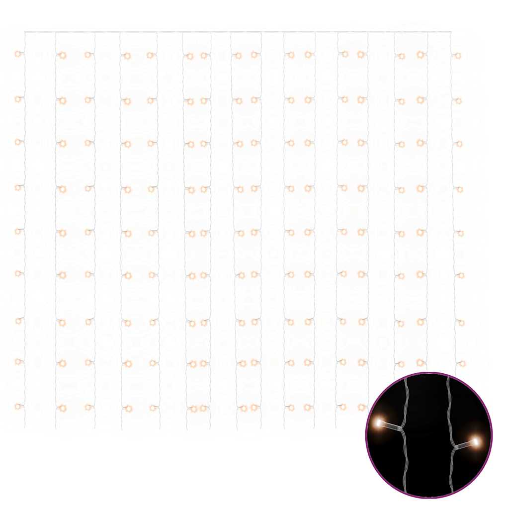 lysgardin 3x3 m 300 LED'er 8 funktioner varm hvid
