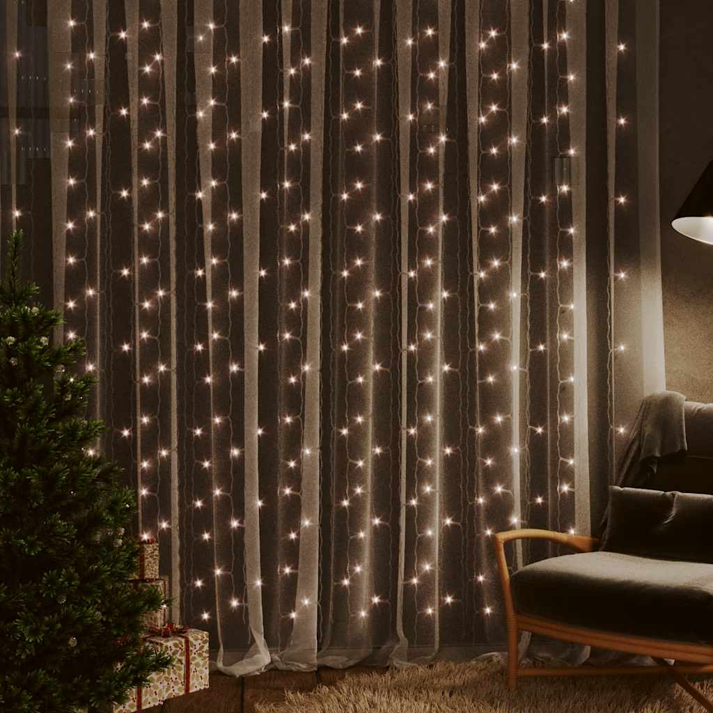 lysgardin 3x3 m 300 LED'er 8 funktioner varm hvid