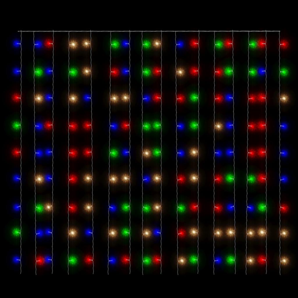 lysgardin 3x3 m 300 LED'er 8 funktioner flerfarvet