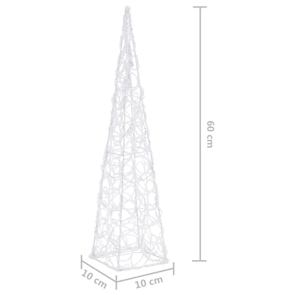 dekorativ LED-lyskegle 60 cm akryl blå