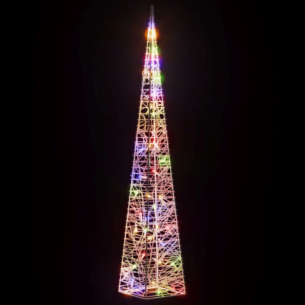 dekorativ LED-lyskegle 90 cm akryl flerfarvet