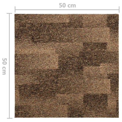Gulvtæppe 20 pcs Brun 50 x 50 cm PP