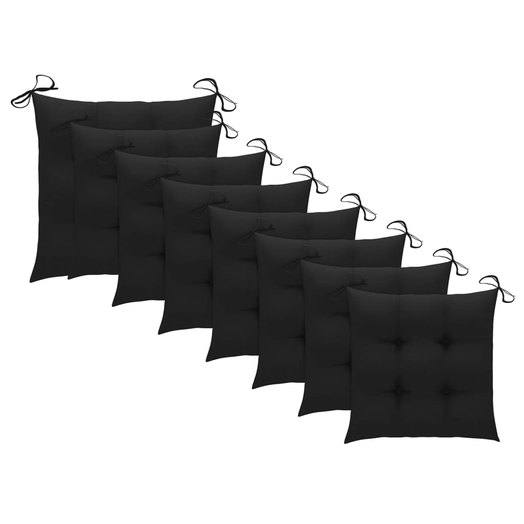 foldbare havestole 8 stk. med hynder massivt teaktræ