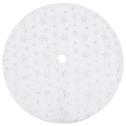 luksus juletræsnederdel hvid 122 cm kunstpels