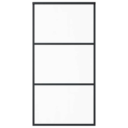 skydedør 102x205 cm sikkerhedsglas og aluminium  sort