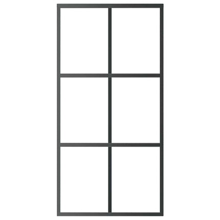 skydedør 102x205 cm sikkerhedsglas og aluminium  sort