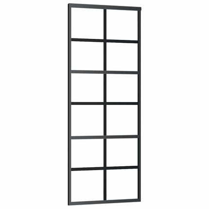 skydedør 76x205 cm sikkerhedsglas og aluminium sort