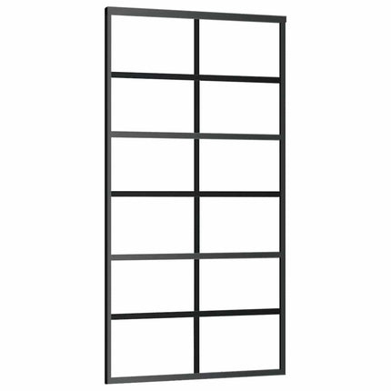skydedør 102x205 cm sikkerhedsglas og aluminium  sort