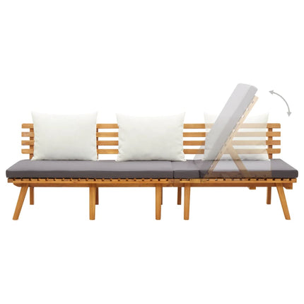 daybed til haven 200x65 cm massivt akacietræ